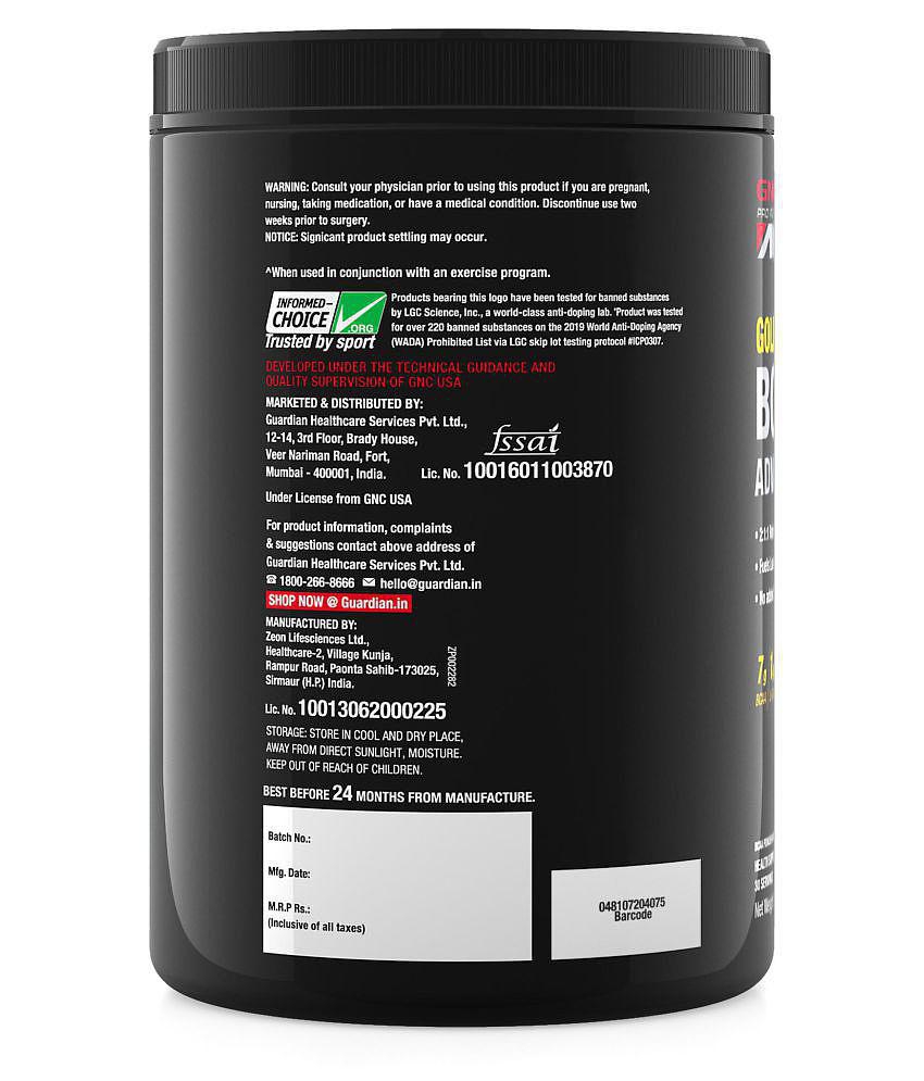 GNC AMP Gold Series BCAA Advanced (7g BCAA, 1g L-Glutamine, 1g L-Cit)| Green Apple - 400gm