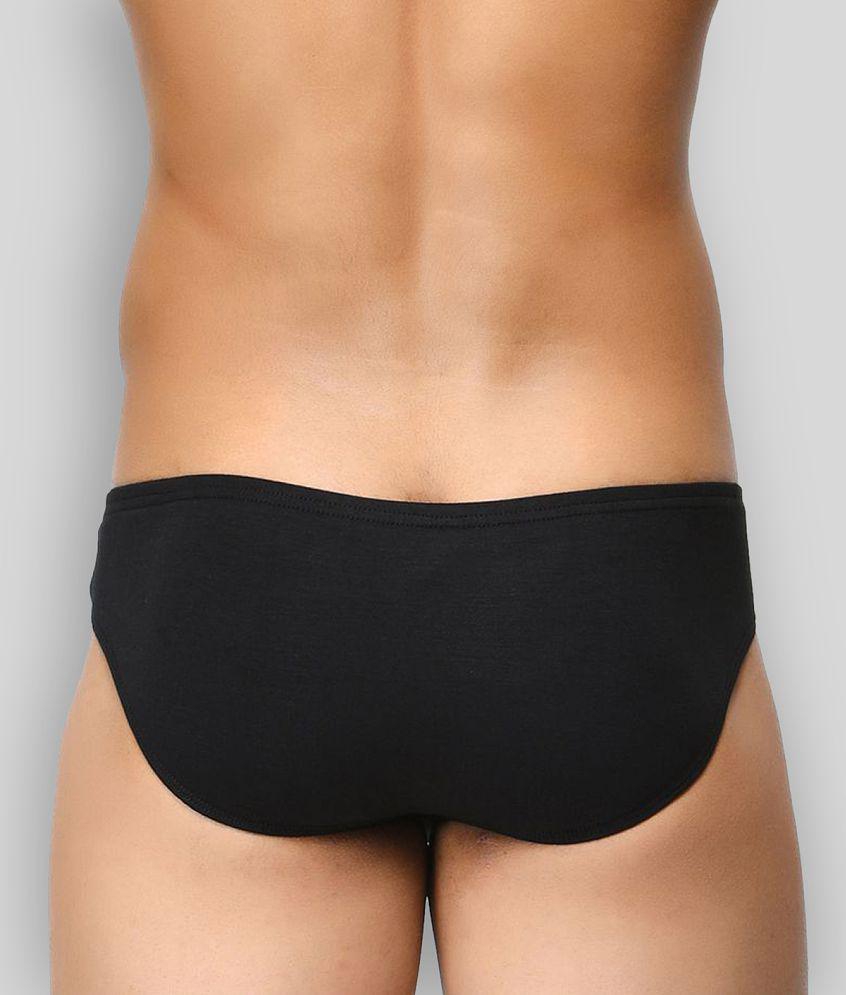 Affordable Men BASIICS By La Intimo - Black Cotton Mens Briefs ( Pack of 1 ) - S 2025 at ShopCir