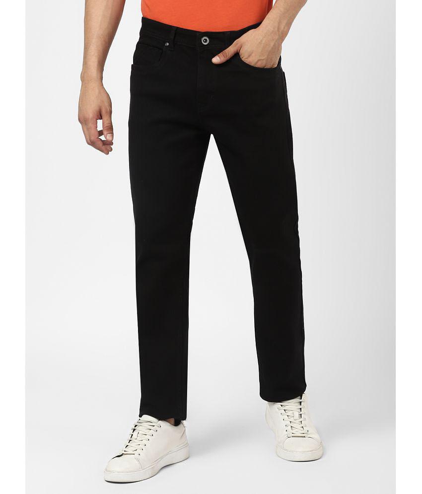 UrbanMark Men Slim Fit Mid Rise Black Stretchable Jeans - None