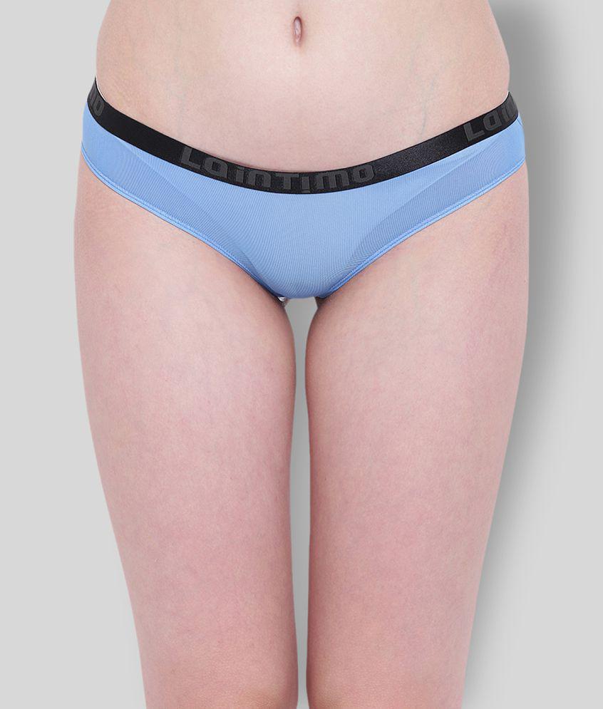 Exclusive Men La Intimo - Light Blue Nylon Solid Women's Thongs ( Pack of 1 ) - M 2025 at ShopCi