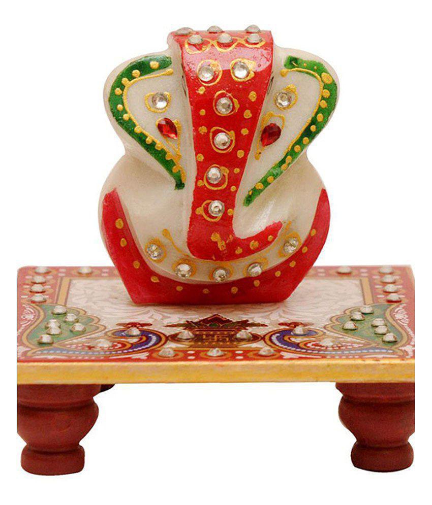 Santacart textured Marble Ganesha Idol x cms