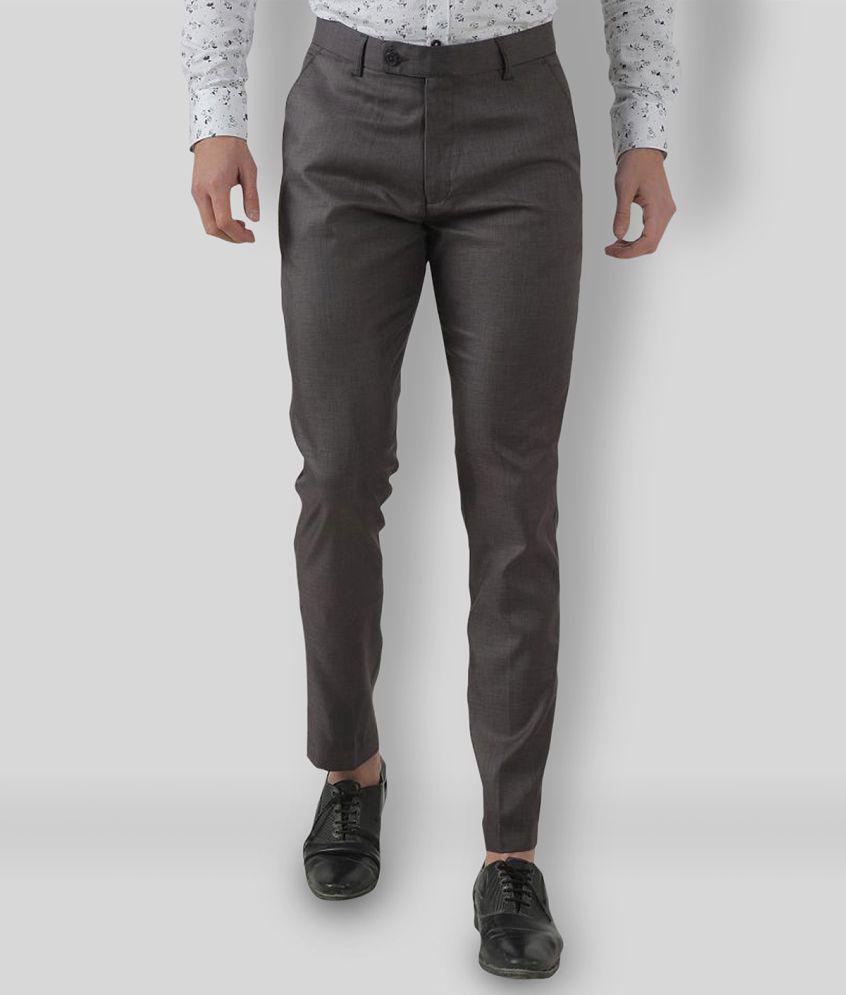 Inspire Clothing Inspiration - Grey Polycotton Slim - Fit Men's Formal Pants ( Pack of 1 ) - None