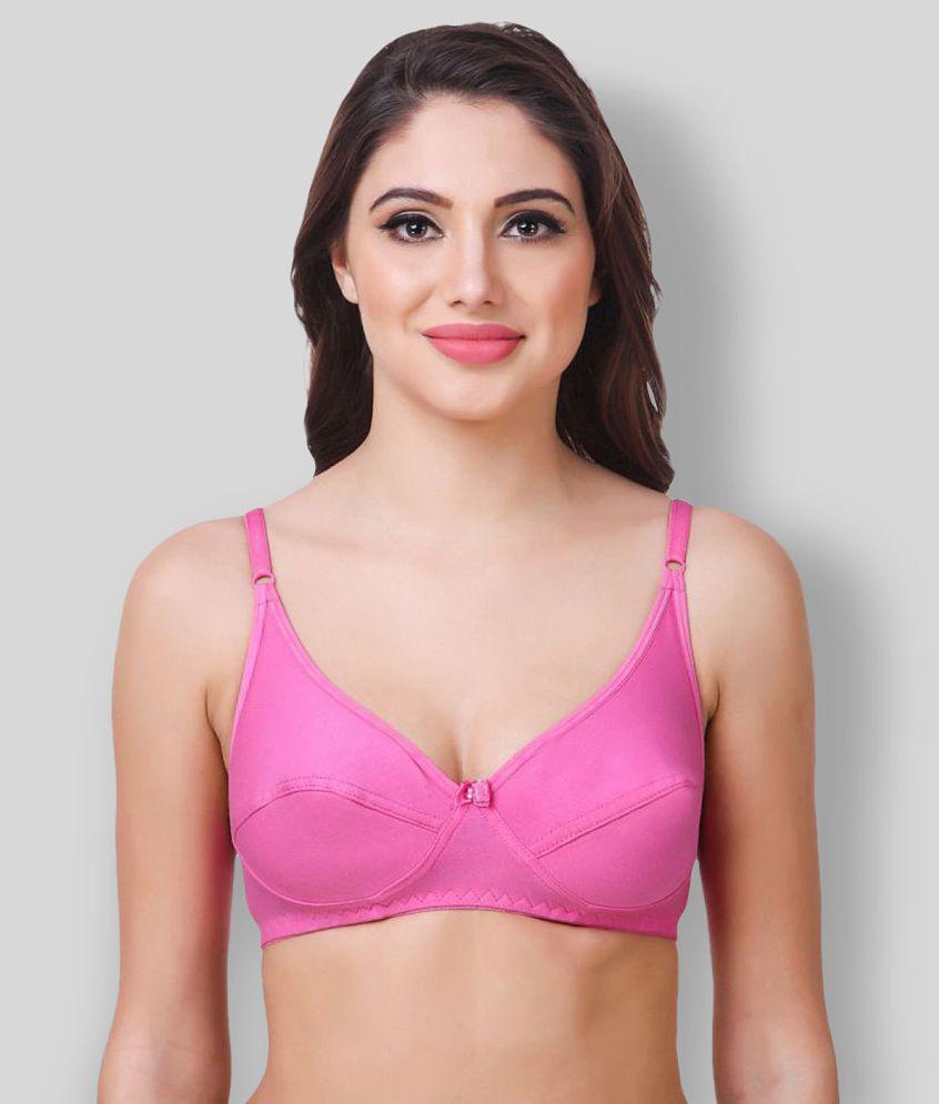 Top Men Kiran Enterprises - Multicolor Cotton Non - Padded Womens T-Shirt Bra ( Pack of 6 ) - 36