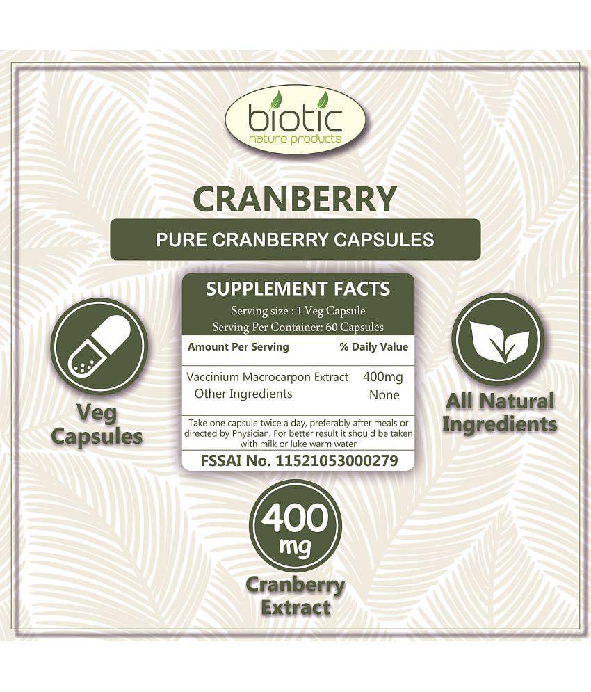 Biotic Cranberry Extract Capsule - 400mg Capsule 120 no.s Pack of 2