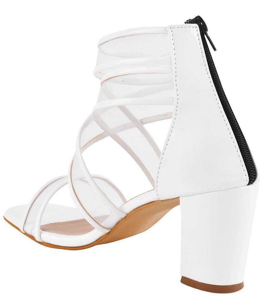 Shoetopia - White Women''s Sandal Heels - None