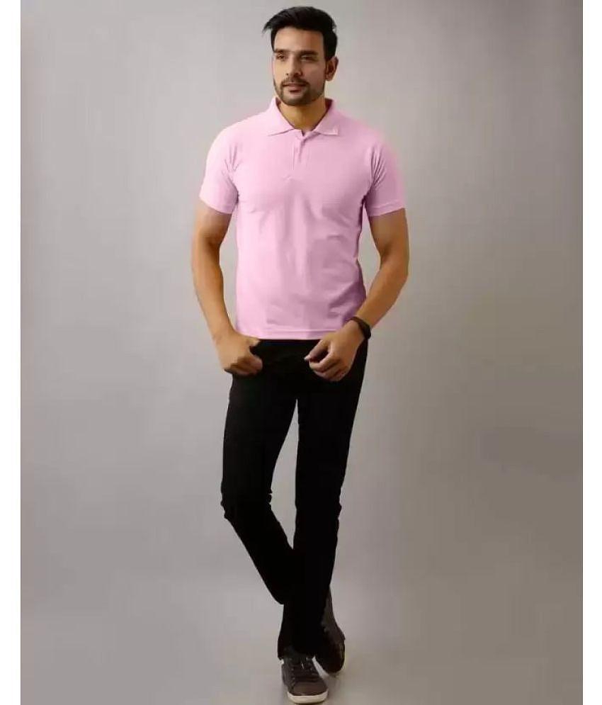 Affordable Men SKYRISE - Pink Cotton Blend Slim Fit Men's Polo T Shirt ( Pack of 1 ) - None 2025