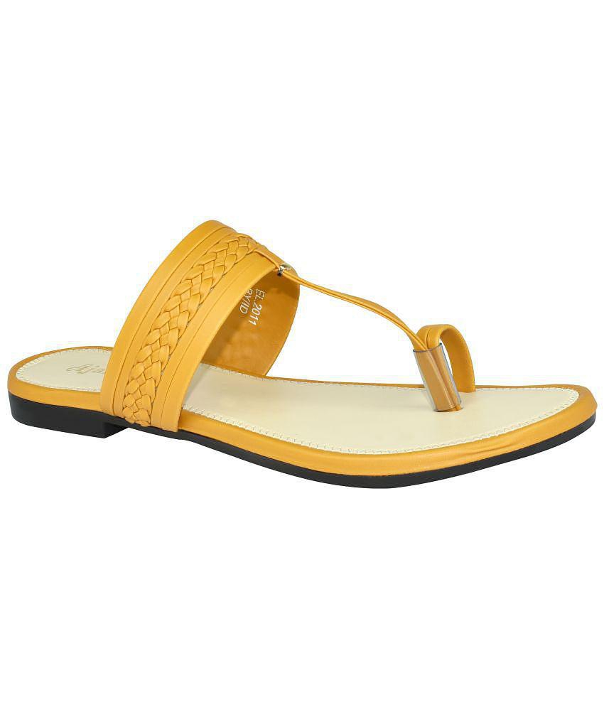 Ajanta Mustard Womens Flats - None