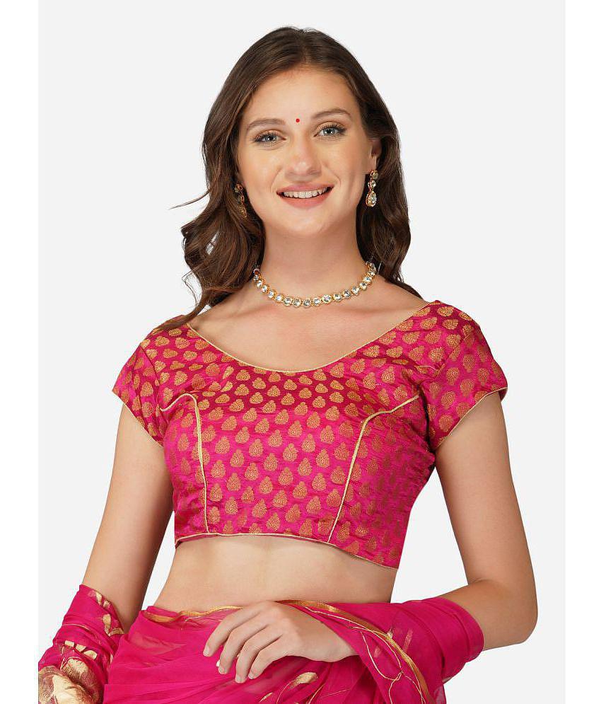 london arc - Pink Chiffon Saree With Blouse Piece ( Pack of 1 ) - Pink