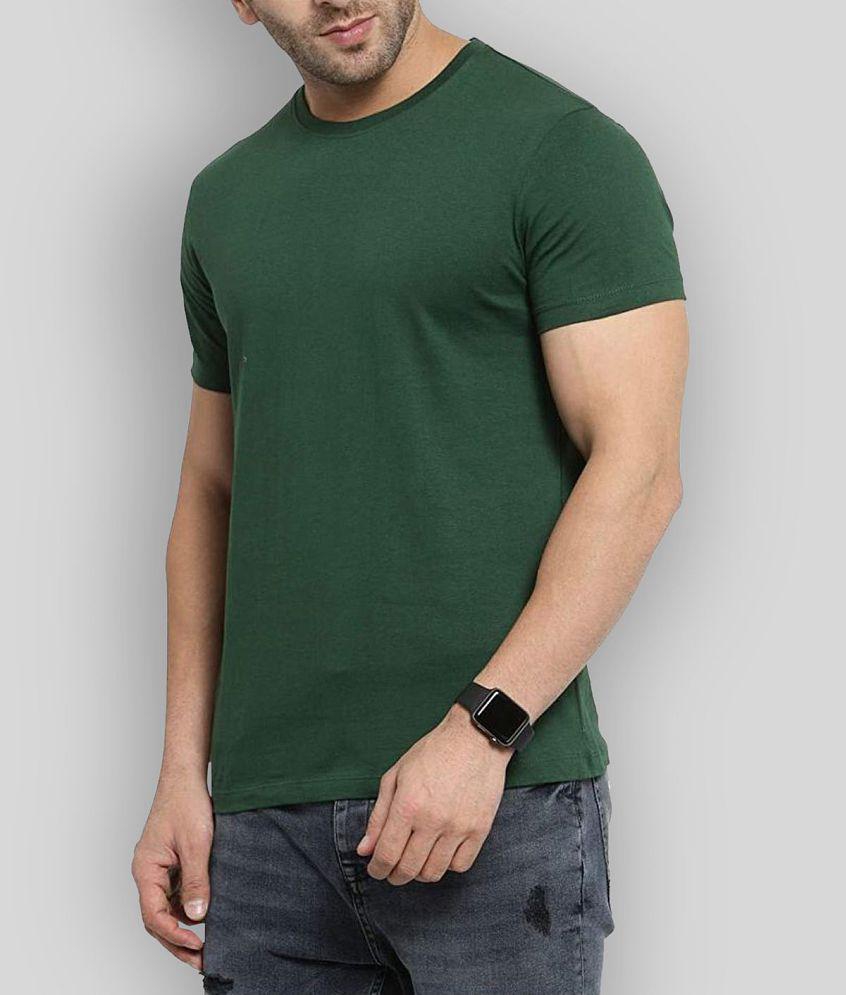 SKYRISE - Green Cotton Slim Fit Men's T-Shirt ( Pack of 1 ) - None