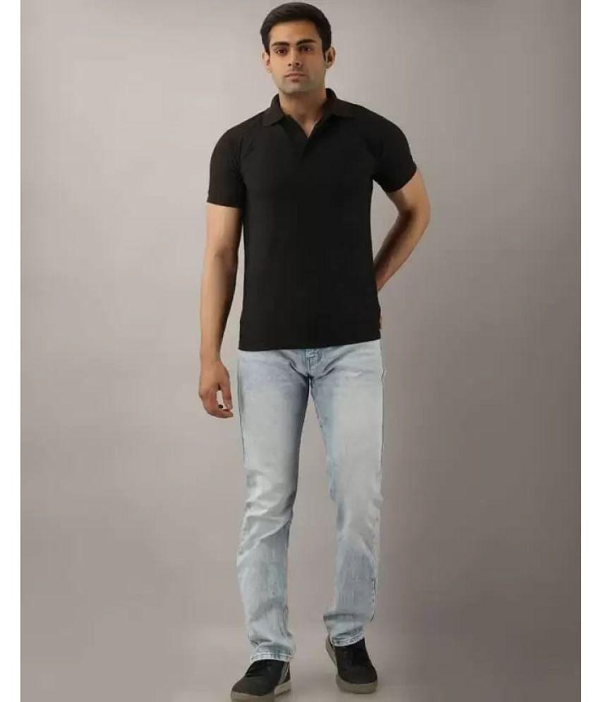 Exclusive Men SKYRISE - Black Cotton Blend Slim Fit Men's Polo T Shirt ( Pack of 1 ) - None 2025
