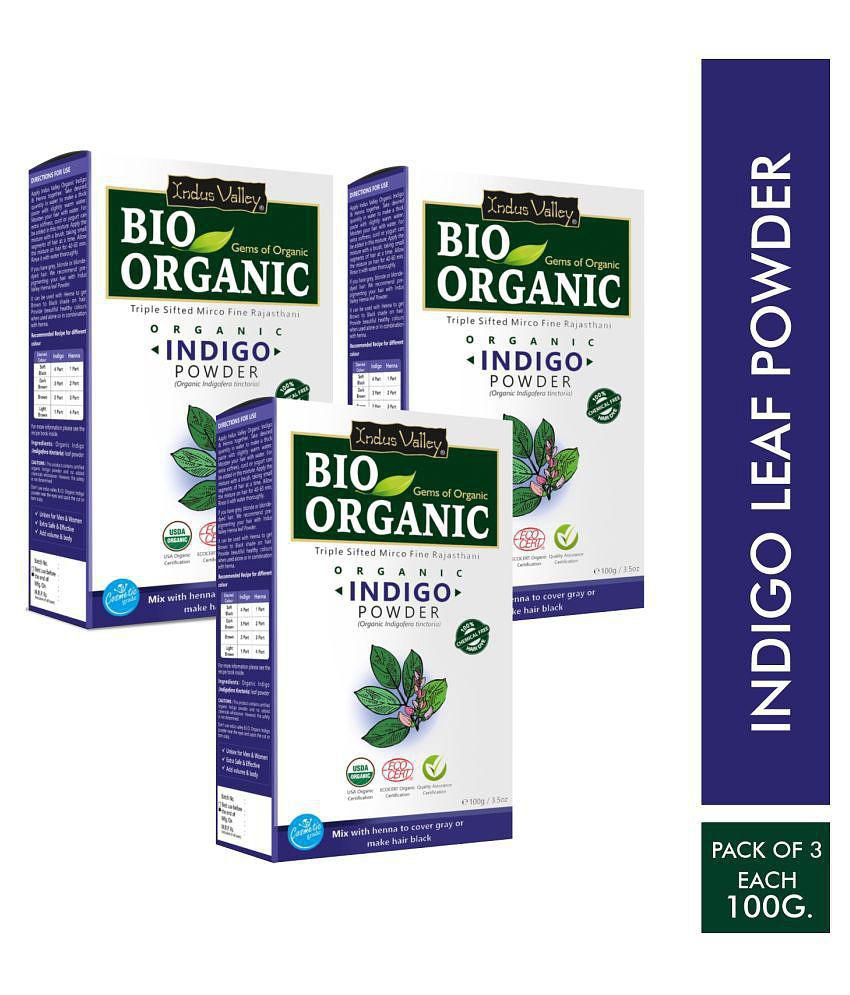 Indus Valley BIO Organic INDIGO HENNA - Triple Pack , Indigo 300g