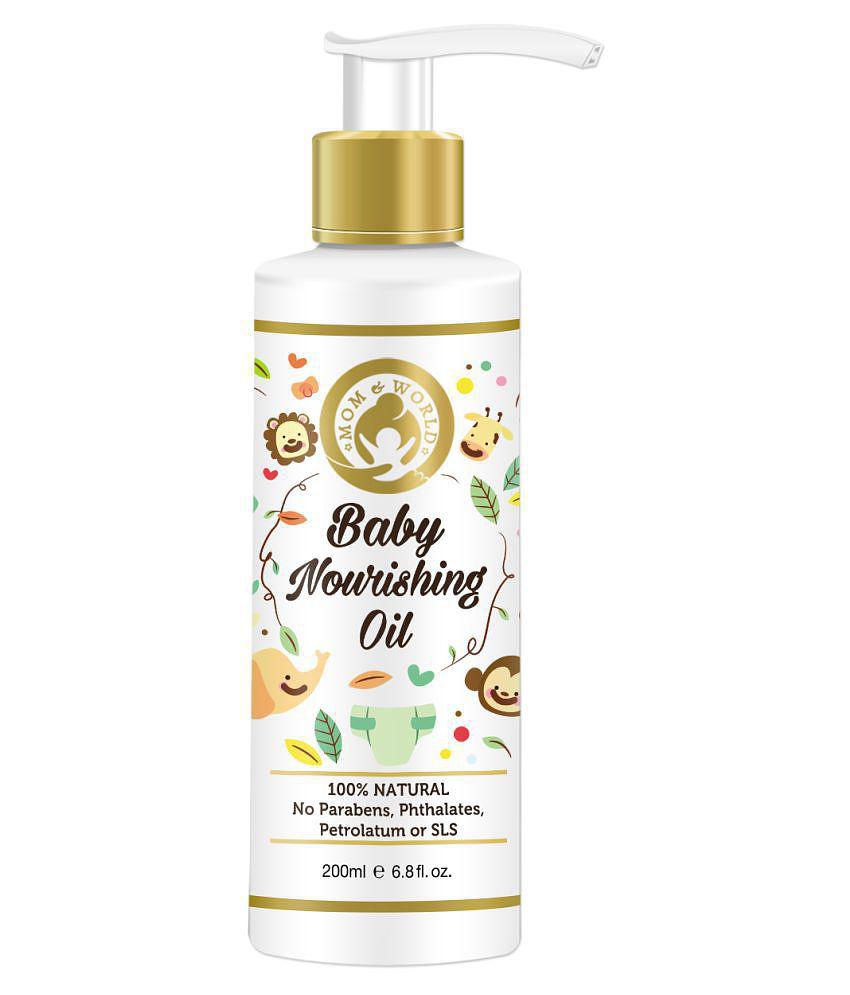 Mom & World Baby Nourishing Oil For Baby Massage - 200ml (With 100% Pure Oils) - No Mineral Oil