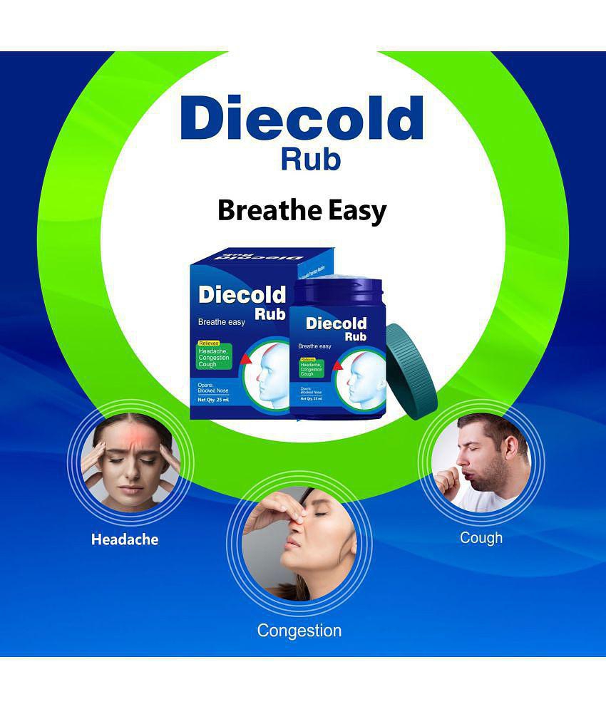 Leeford Diecold Rub For Headache and Common Cold 25ml Pack of 4