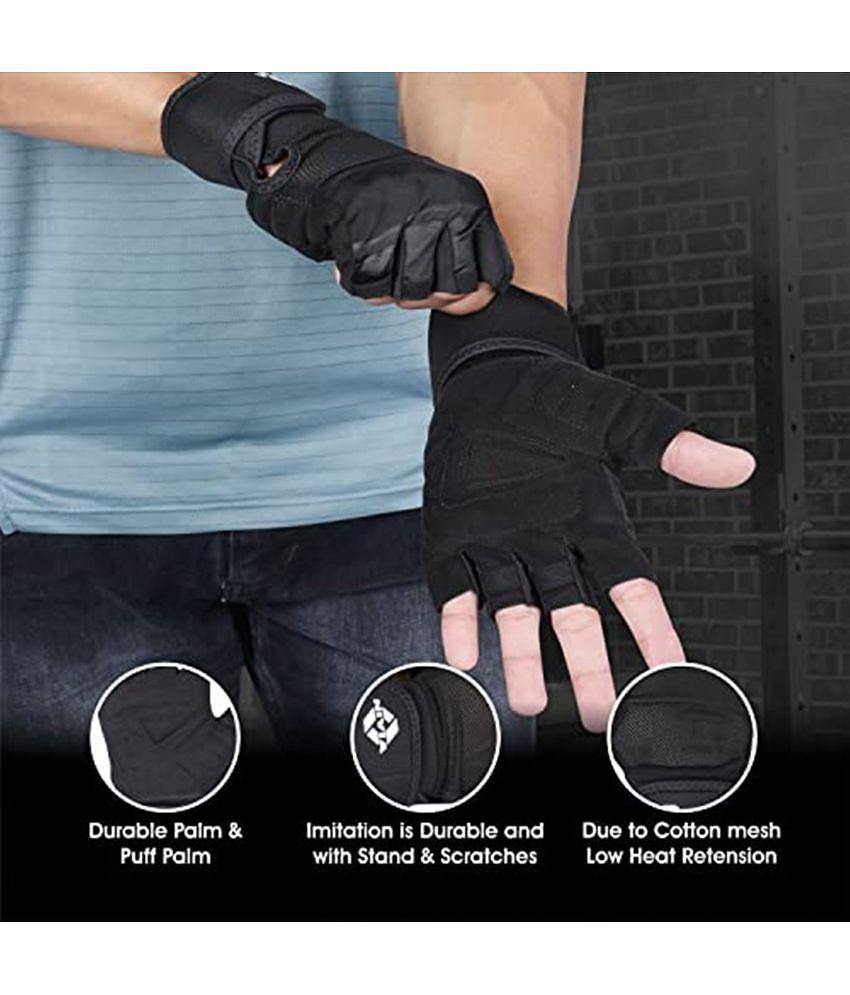 Nivia - Black Fingerless Gym Gloves ( 1 Pair ) - M