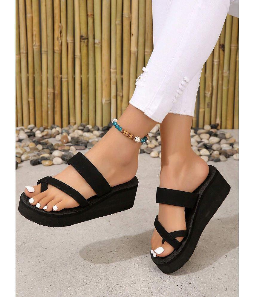 layasa Black Floater Sandals - None