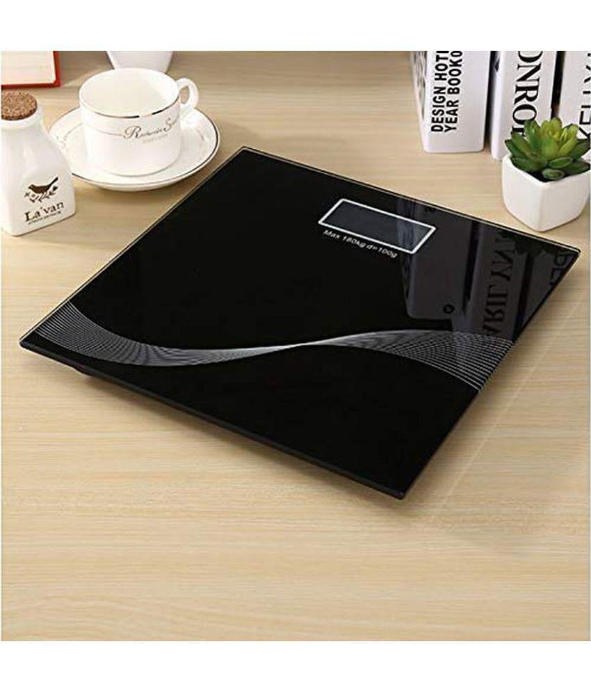 Gatih Electronic Thick Tempered Digital Bathroom Scale Body Weight Scales Royal Black