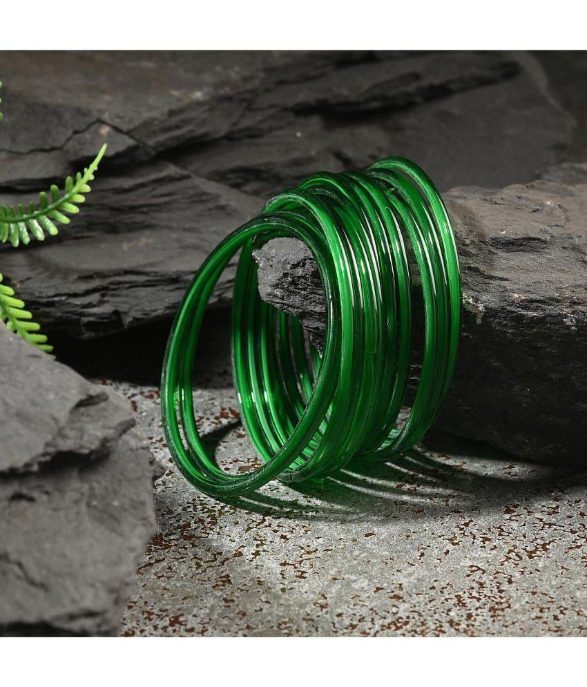 Elegant Men Somil Green Bangle Set ( Pack of 12 ) - None 2025 at ShopCircuit | ONDC
