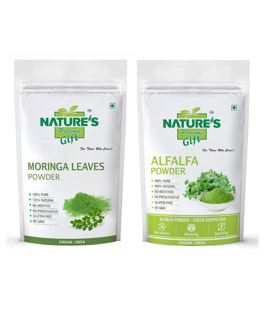 Nature's Gift Moringa & Alfalfa Powder Combo Pack (100 GM Each) Powder 200 gm Pack of 2