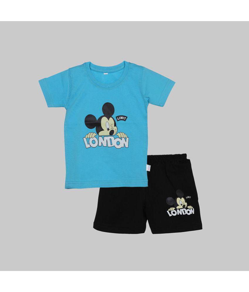 Exclusive Men CATCUB - Blue Cotton Blend T-Shirt & Shorts For Baby Boy ( Pack of 1 ) - None 2025