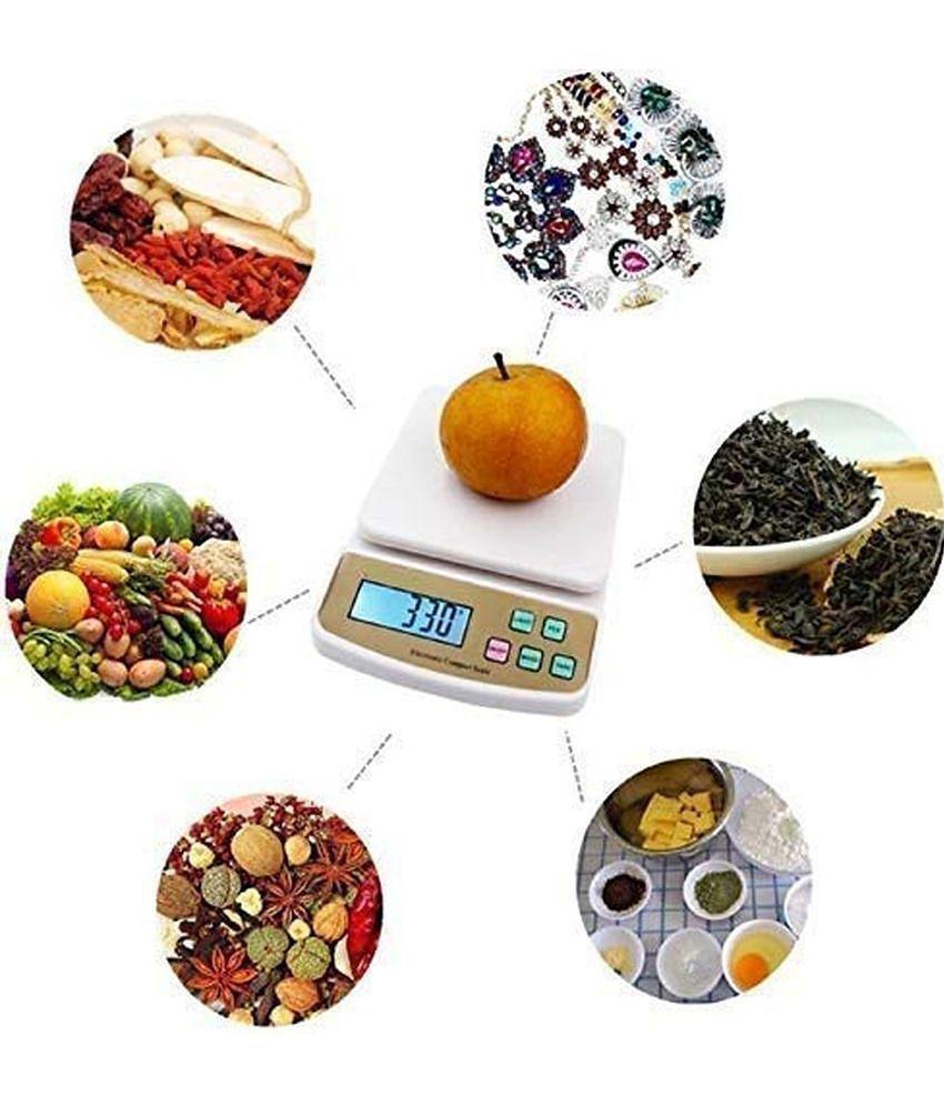 Gatih Multipurpose Kitchen Digital Weighing Scale (SF-400A) 10 Kg White