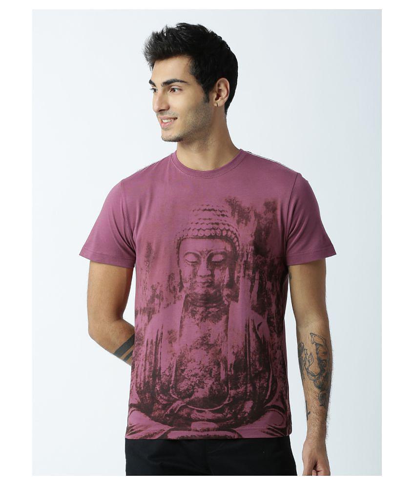 Huetrap cotton Maroon Printed T-Shirt Single Pack - None