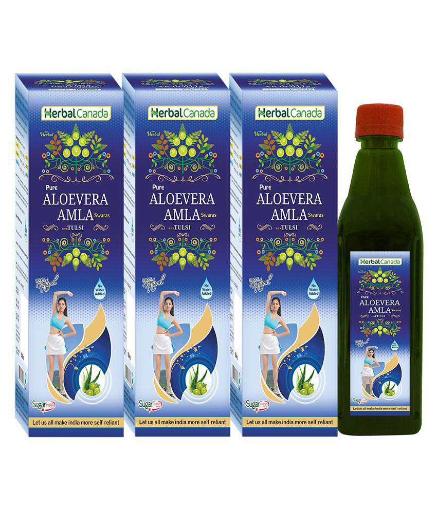 Herbal Canada Aloevera Amla Liquid 500 ml Pack of 3