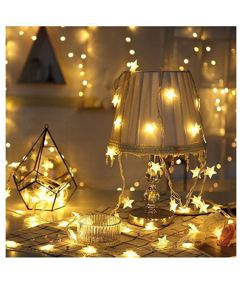 MIRADH 5M 20 Star Diwali Christmas String Lights Yellow - Yellow