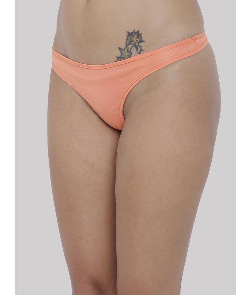 Premium Men BASIICS By La Intimo - Peach BCPSS01 Polyester Solid Women's Bikini ( Pack of 1 ) - 