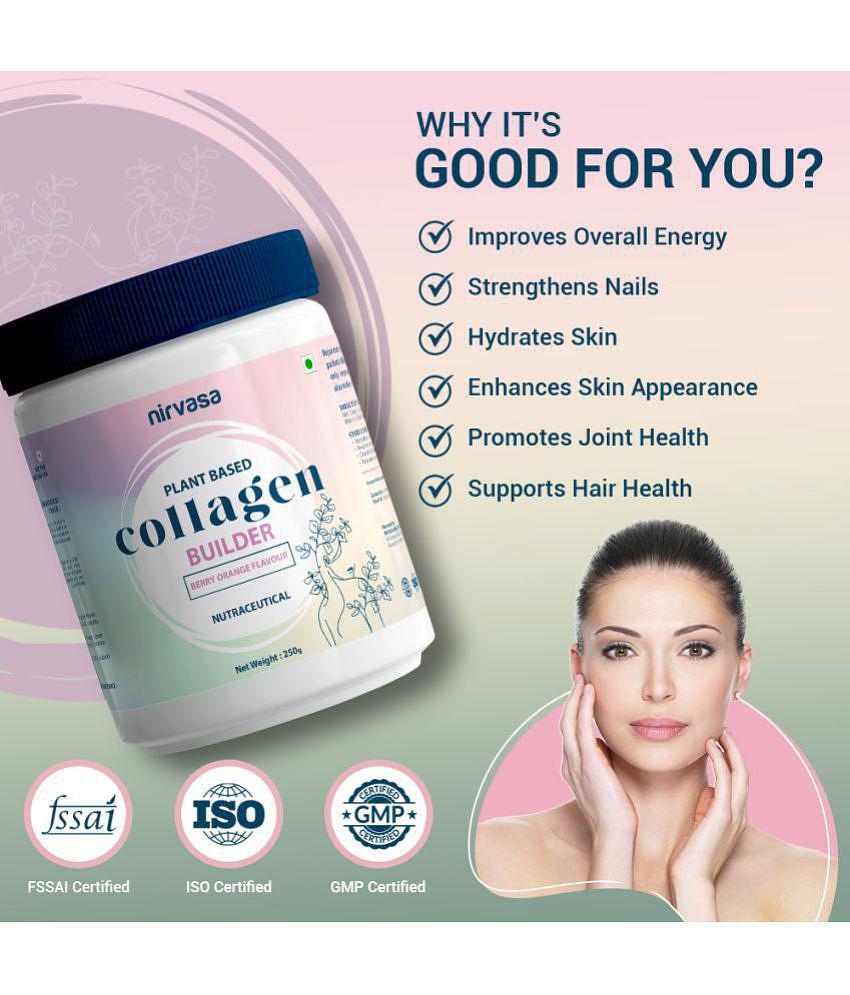 Nirvasa Plant Based Collagen builder Powder, for Anti-Ageing, Saggy Skin, enriched with Pro-Collagen Blend, Anti-ageing Blend and Collagen (1 X 250 g)