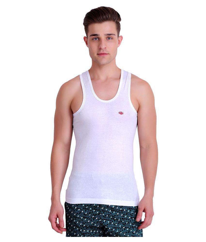 TT White Sleeveless Vests Pack Of 3 - 75