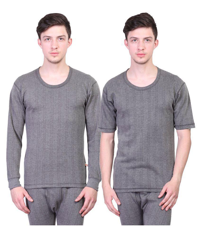 Vimal Jonney - Black Cotton Men's Thermal Tops ( Pack of 2 ) - 100