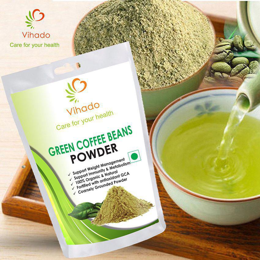 Vihado Pure Arabica Green Coffee Beans Powder 50 gm Unflavoured