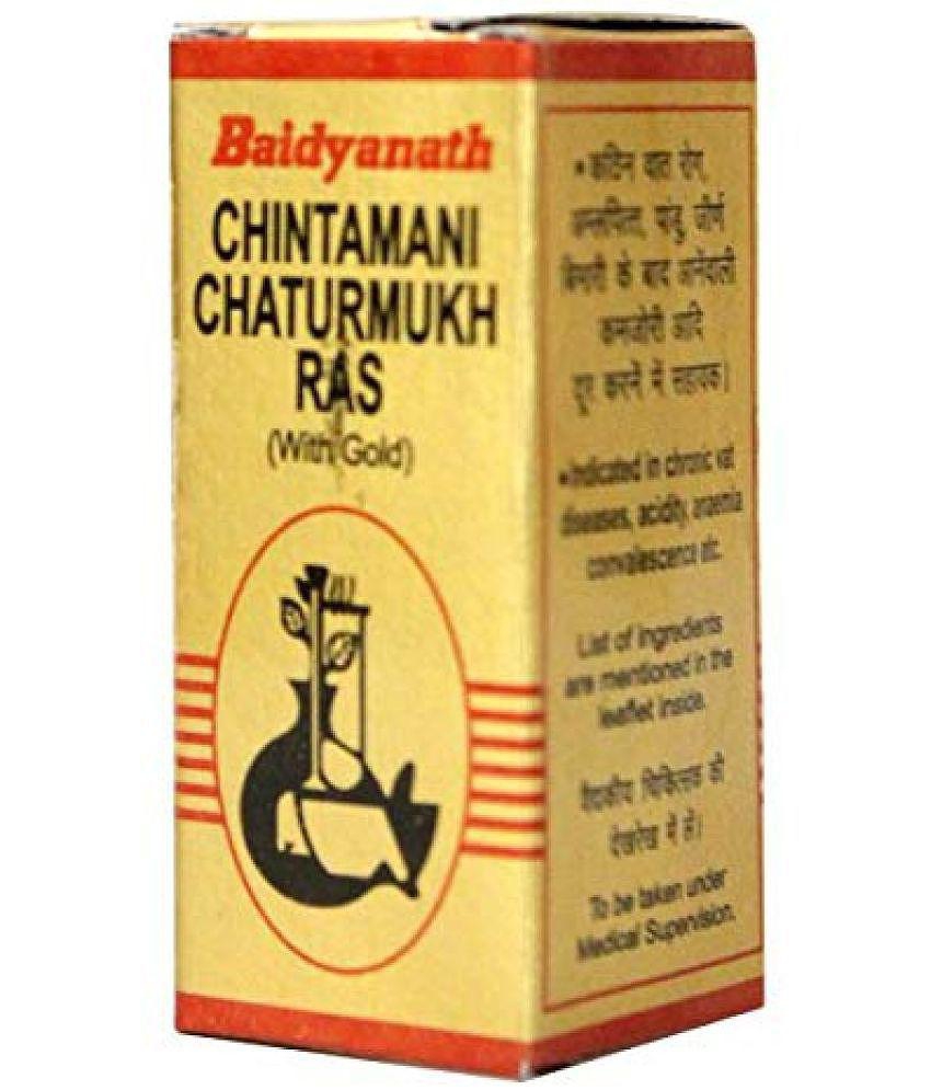 Baidyanath Chintamani Chaturmukh Ras with Gold Tablet 10 no.s Pack Of 1