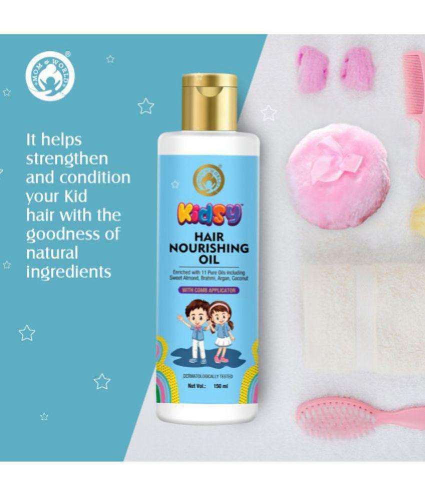 Mom & World Kidsy Hair Nourishing Oil With Comb Applicator for Kids, Dermatologically Tested, Enriched With 11 Pure Oils, 150ml