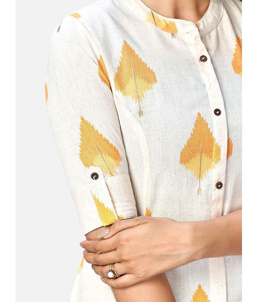 Latest Men Vbuyz - Beige Cotton Women''s Front Slit Kurti ( Pack of 1 ) - None 2025 at ShopCircu