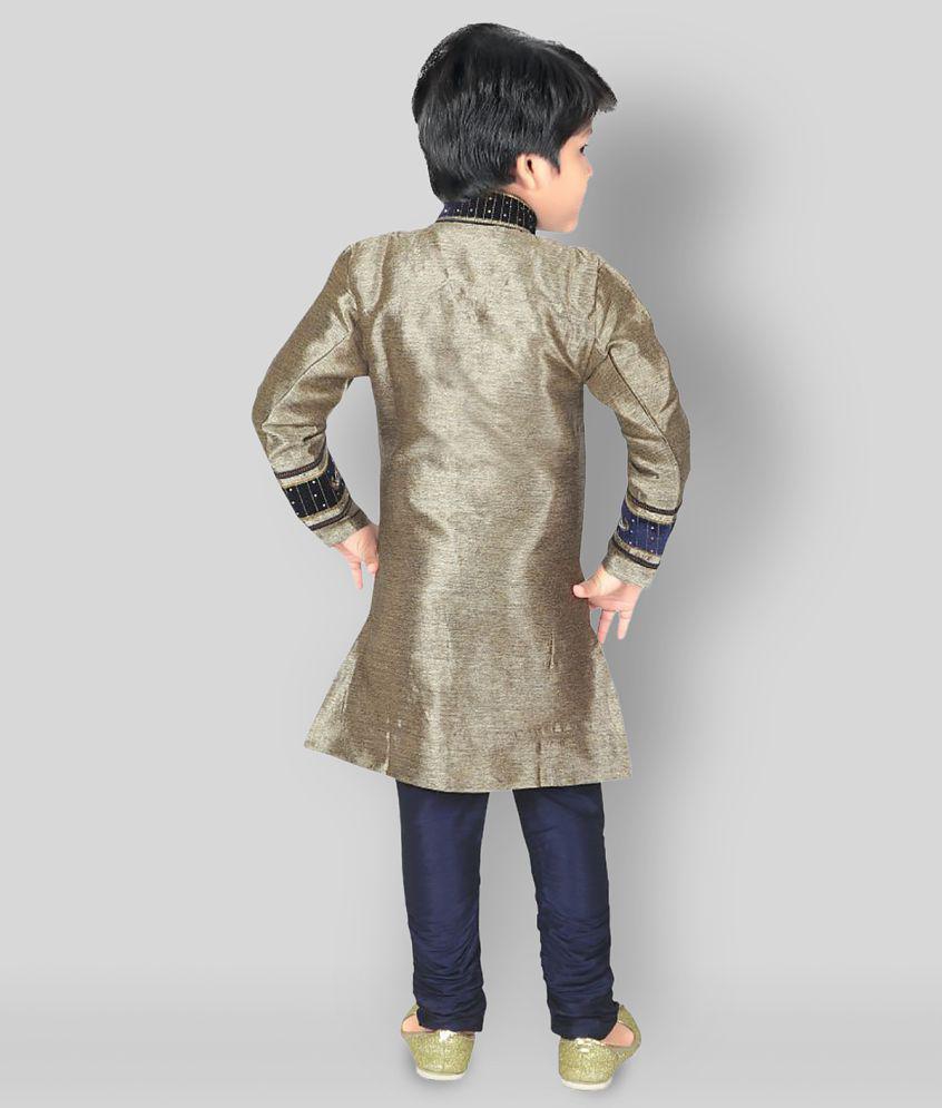 Ahhaaaa Kids Ethnic Indo-Western Sherwani and Breeches Set for Boys - None