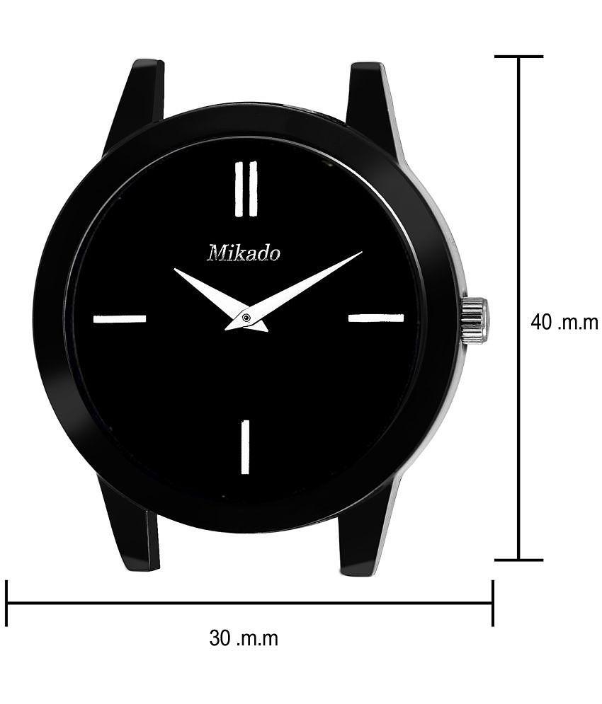 Mikado - Black Leather Analog Couple's Watch