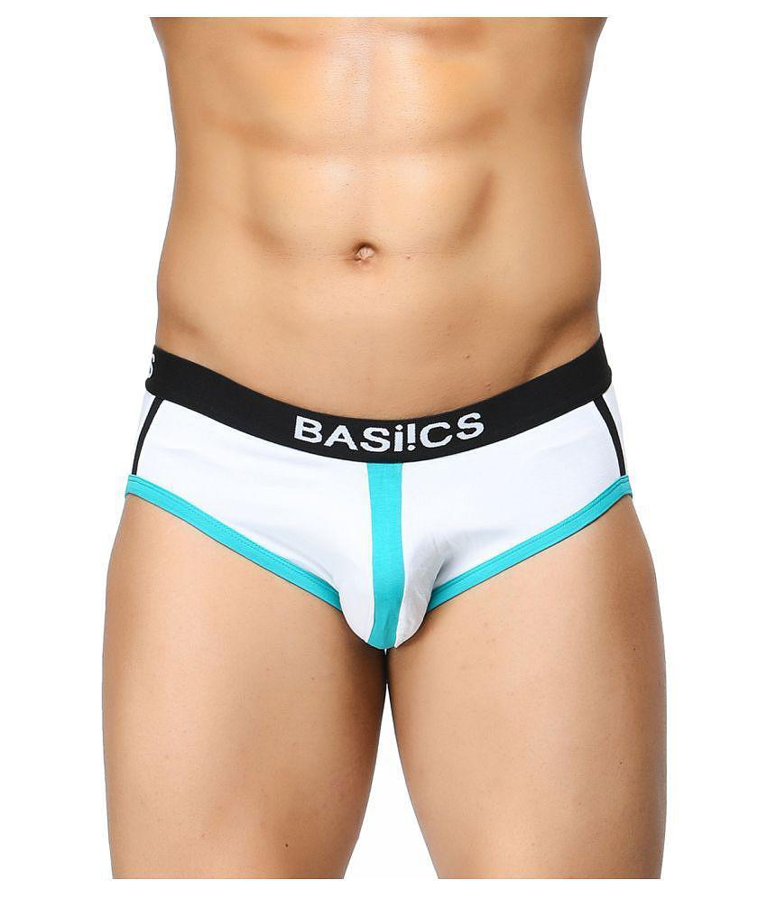 Elegant Men BASIICS By La Intimo - White Cotton Blend Mens Briefs ( Pack of 2 ) - M 2025 at Shop