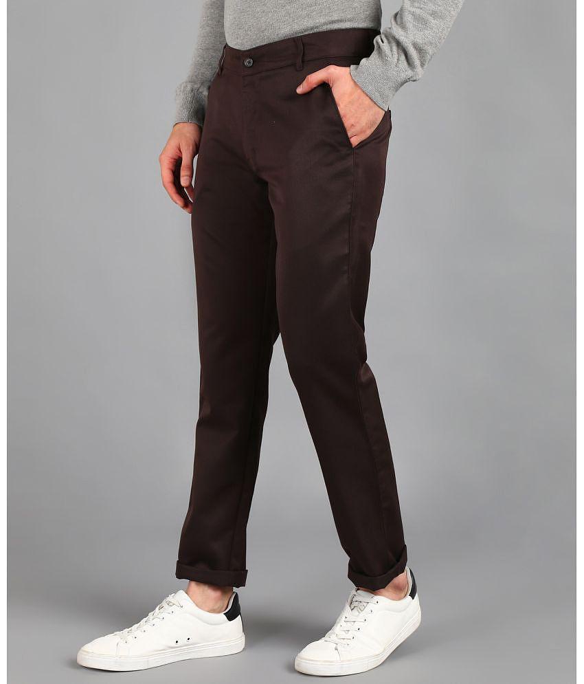 Playerz Dark Brown Slim Chinos ( Pack of 1 ) - None