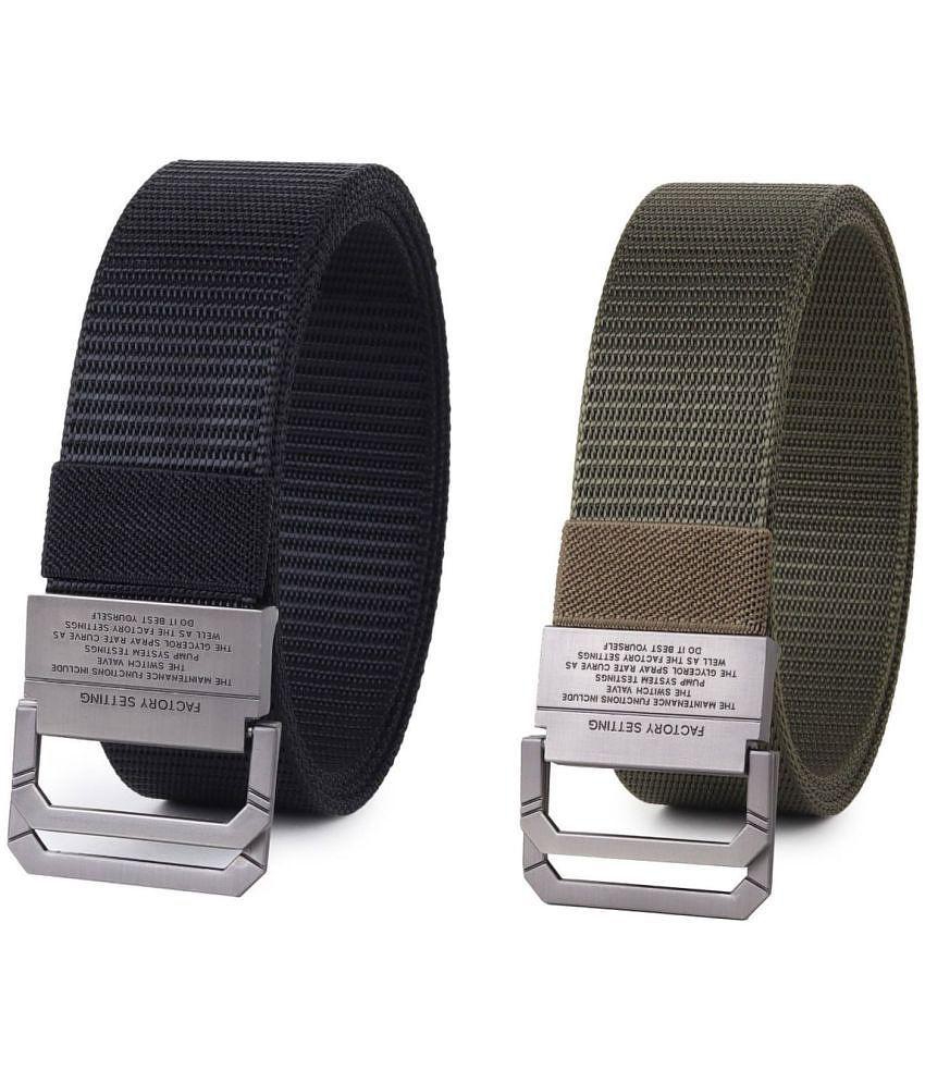 Top Men Zacharias - Multicolor Canvas Men's Casual Belt ( Pack of 2 ) - None 2025 at ShopCircuit