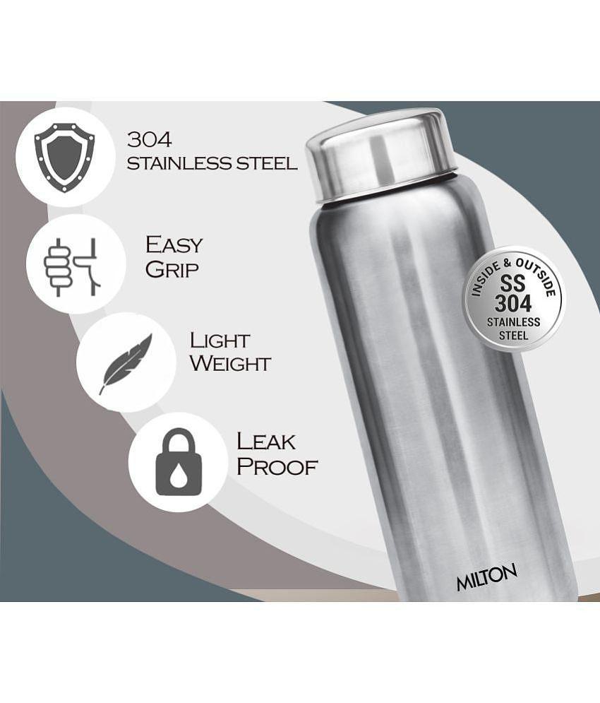 Milton Aqua 750 Stainless Steel Water Bottle, 750 ml, Silver - Silver