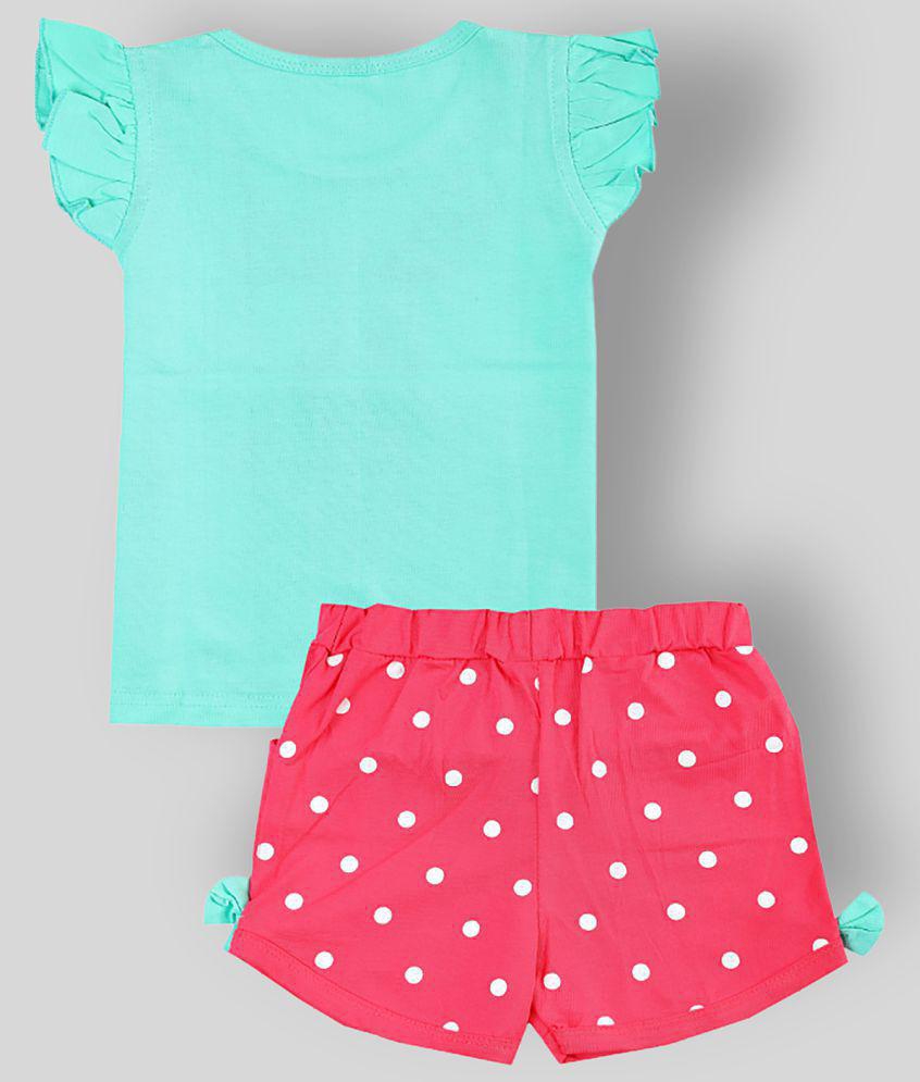 Best Men CATCUB - Green Cotton Top & Shorts For Baby Girl ( Pack of 1 ) - None 2025 at ShopCircu