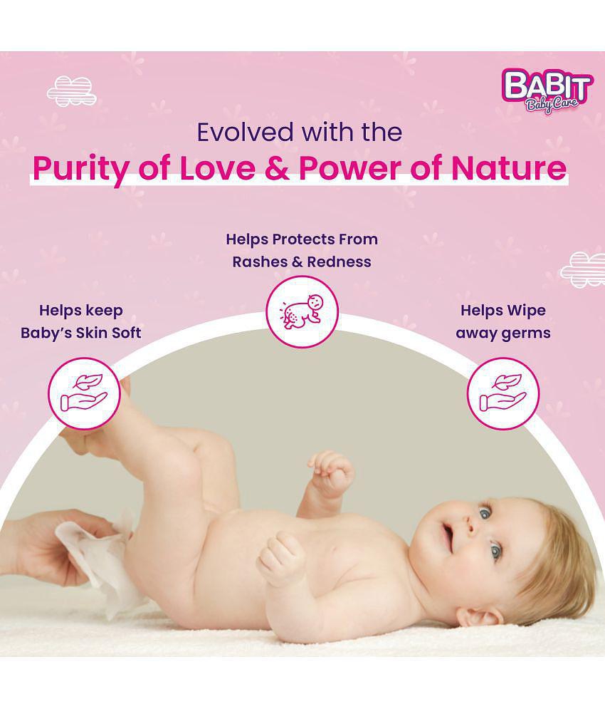 Babit Baby Wet Wipes | Alcohol Free with Lid Pack of 3 (25 wipes Each)