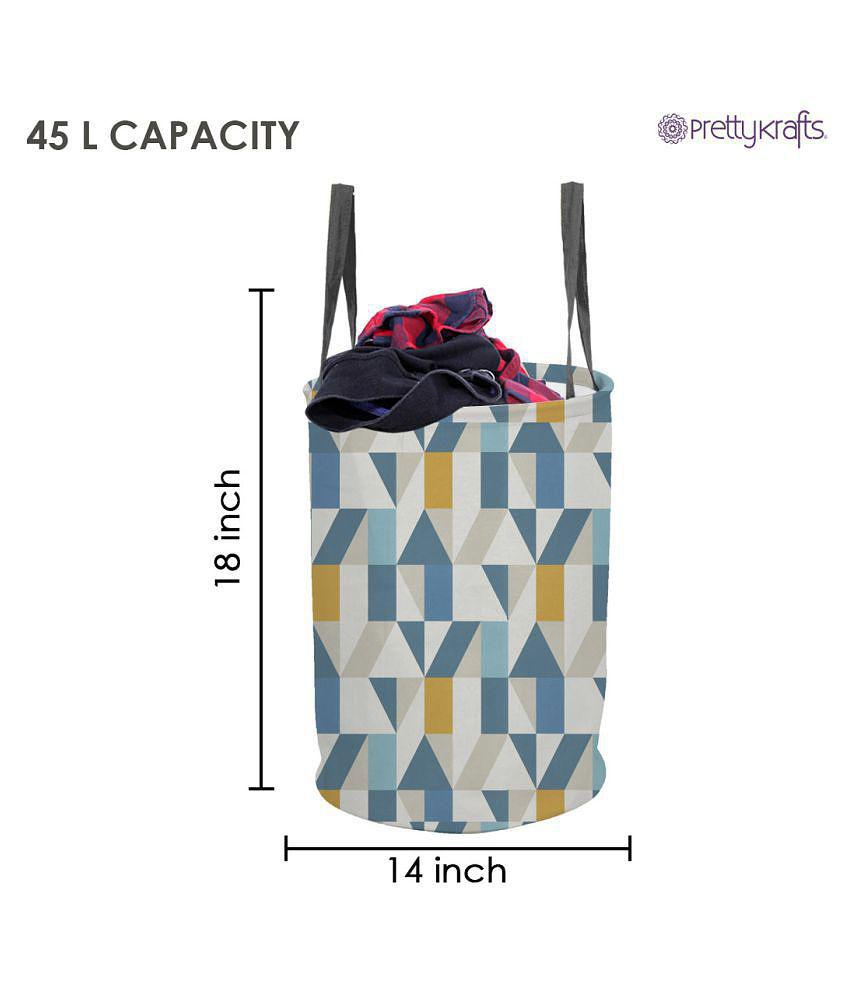 PrettyKrafts Laundry Basket for Clothes with Handles Round shape without lid (45 LTR) Pack of 2