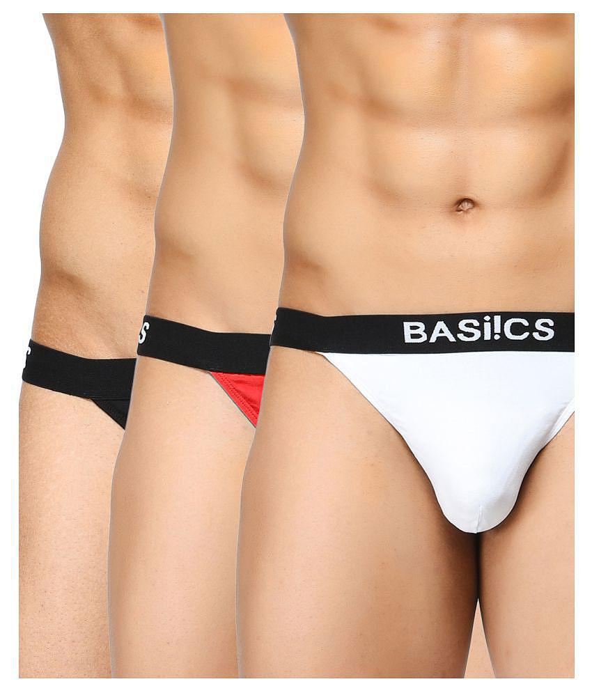 Latest Men BASIICS By La Intimo - Multicolor Cotton Men''s Thongs ( Pack of 3 ) - S 2025 at Shop