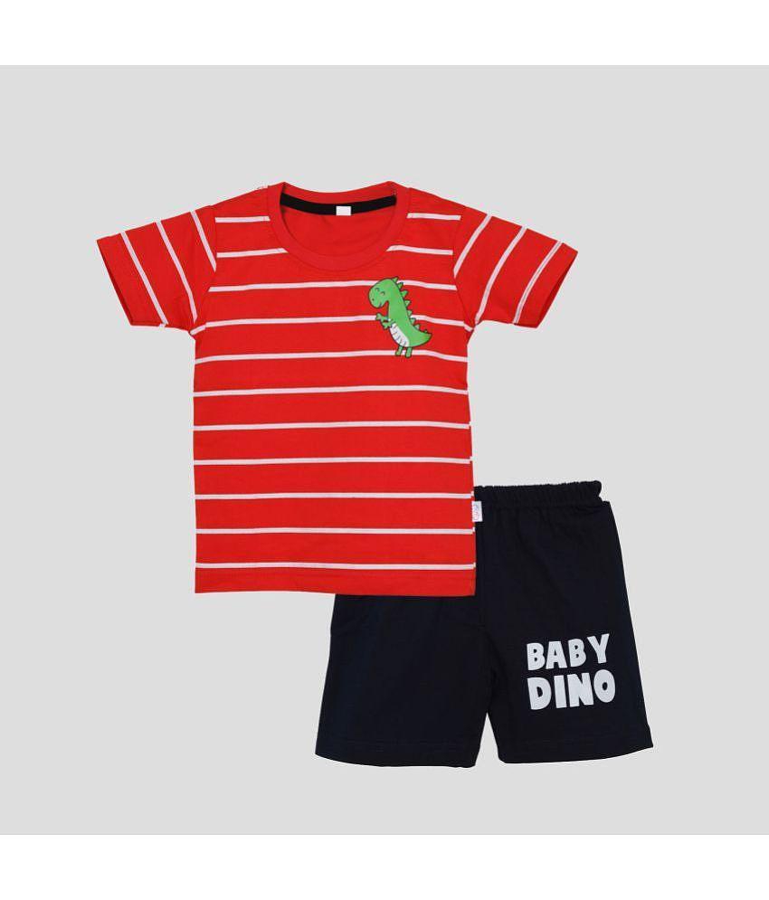 Affordable Men CATCUB - Red Cotton T-Shirt & Shorts For Baby Boy ( Pack of 1 ) - None 2025 at Sh