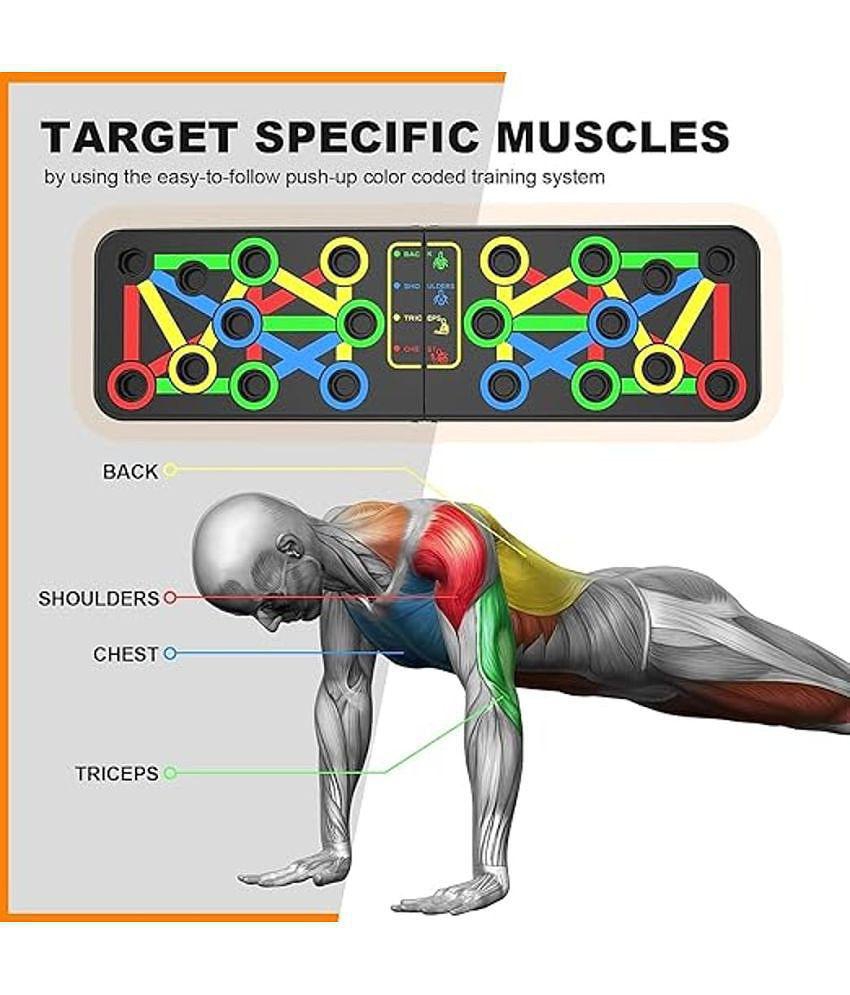 HSP ENTERPRISES  Pushup Board with 14-in-one Muscle Toning System, Multifunctional Colour Coded Foldable Push up Board  With Adjustable Hand Grip with Smart Counter | Resistance (10KG - 60KG