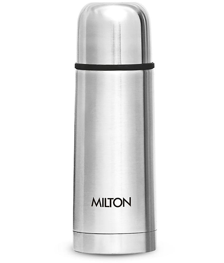 Milton Plain Lid 350 Thermosteel 24 Hours Hot and Cold Water Bottle, 350 ml, Silver - Silver