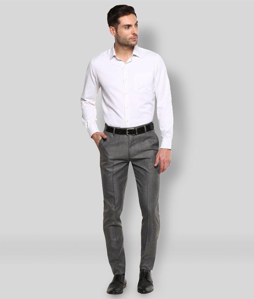 Inspire Clothing Inspiration - Grey Polycotton Slim - Fit Men's Formal Pants ( Pack of 1 ) - None