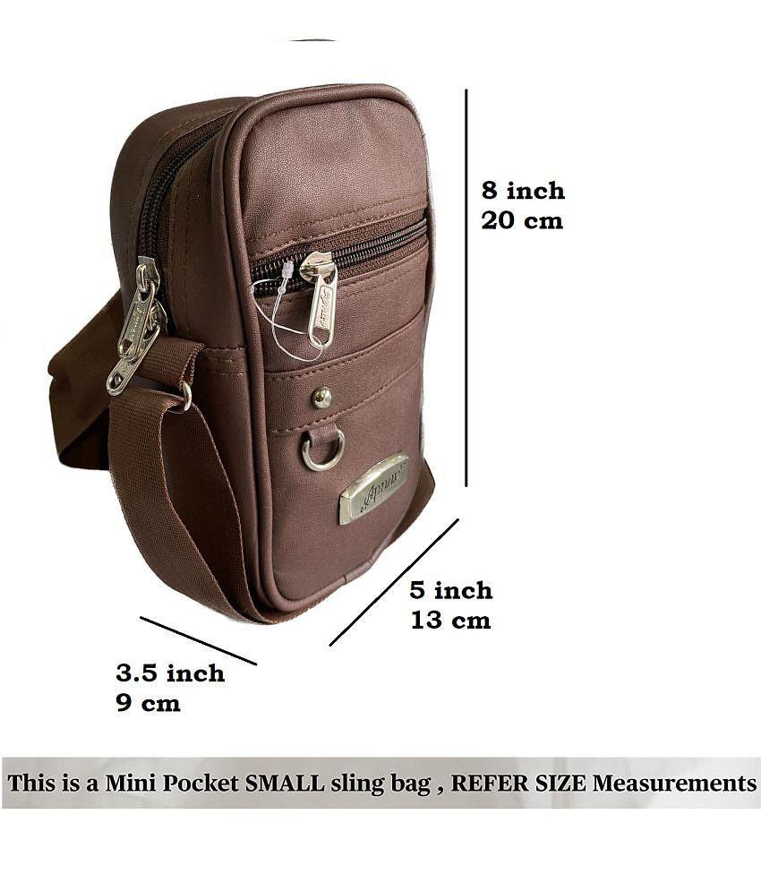 Chic Men Apnav MINI SLING Leather Brown Passport Holder - Brown 2025 at ShopCircuit | ONDC